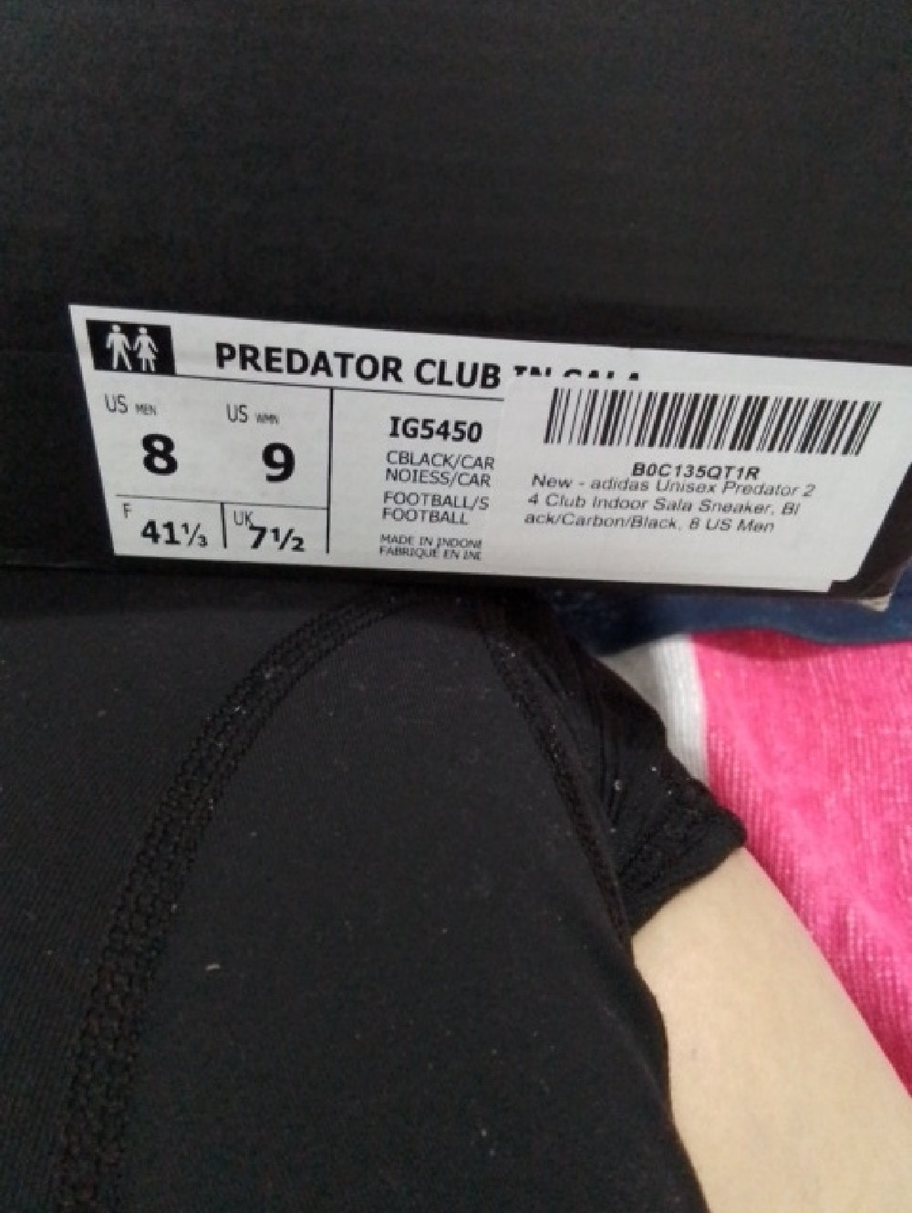 adidas Predator Club Indoor Soccer Shoe Box Label - Black
